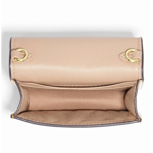 Mini Wallet On A Chain In Signature Canvas With Floral Applique - Picture 3 of 4